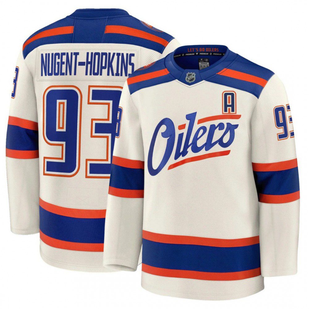 Ryan Nugent-Hopkins Edmonton Oilers Alternate Cream Premium Player Jersey-Pro Kit Vault | Brand New 26/27 Sports Jerseys